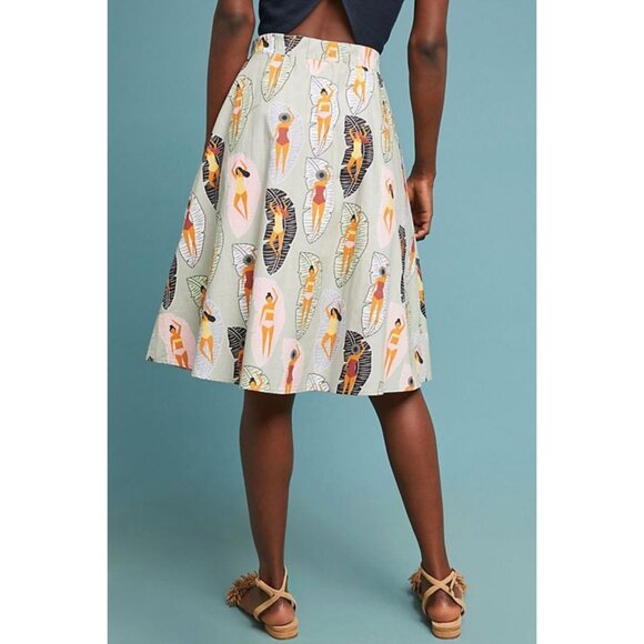 Anthropologie Eva Franco Sunbather Midi Skirt with Pockets - Picture 2 of 3